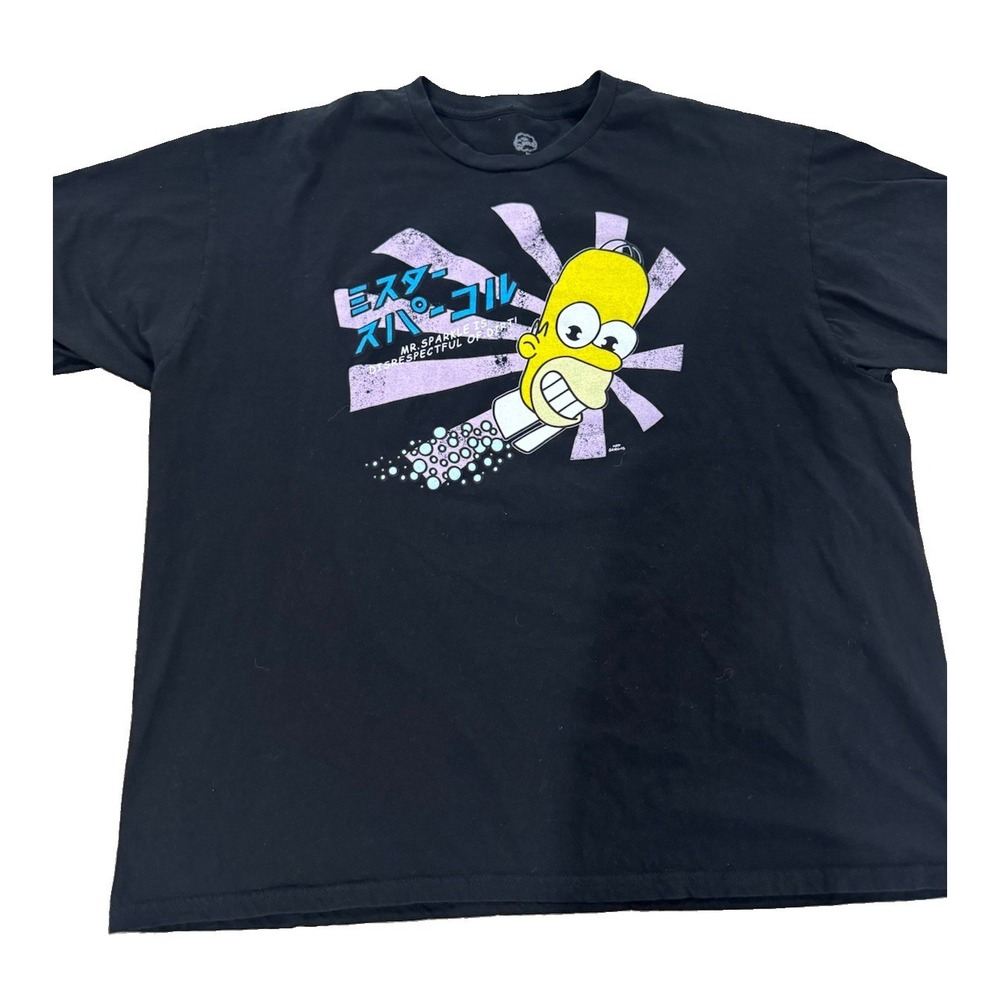 The Simpsons Mr Sparkle Homer T-Shirt Mens 3XL Black Graphic Tee